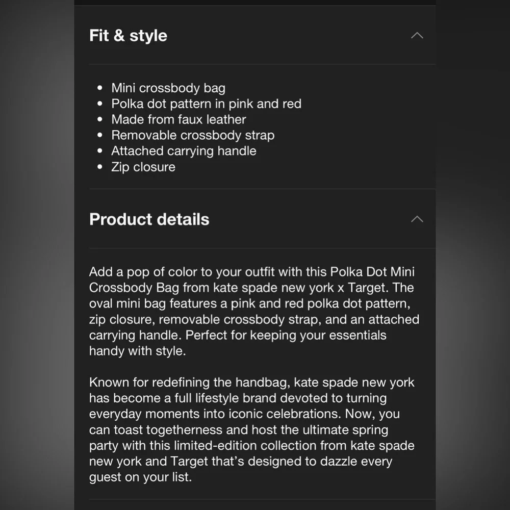 Kate Spade ♠️ mini polka dot crossbody purse - Picture 2 of 7